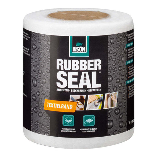 BISON Rubber Seal Textiel Tape, 10m