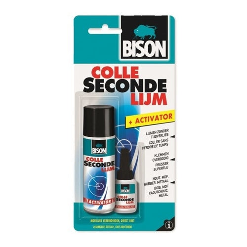 BISON Colle Seconde LIJM Super Glue with Activator, 50g