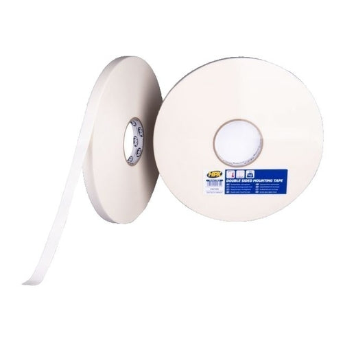 HPX Double Sided Mounting Tape, White, 50m x 19mm