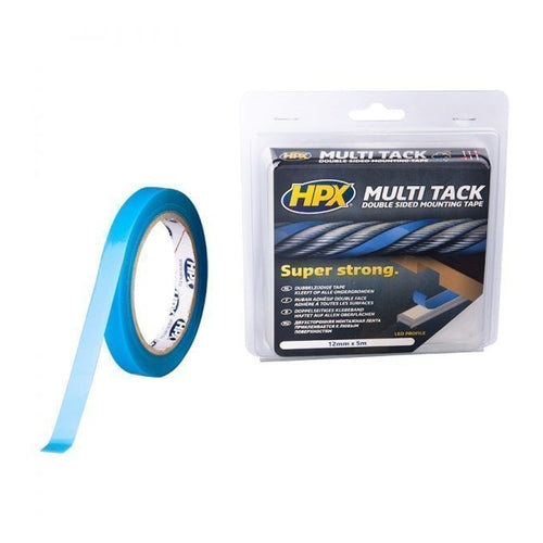 HPX Multi Tack Double Sided Mountaing Tape, LED Profile, Semi-Transparent, 25m x 12mm