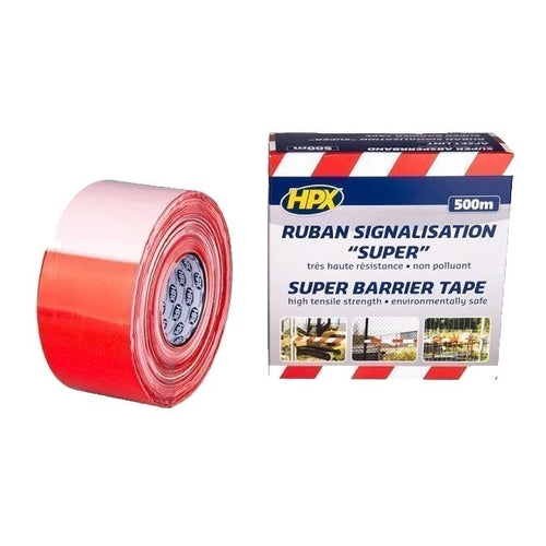 HPX Super Barrier Tape, Red/White, 500m x 80mm