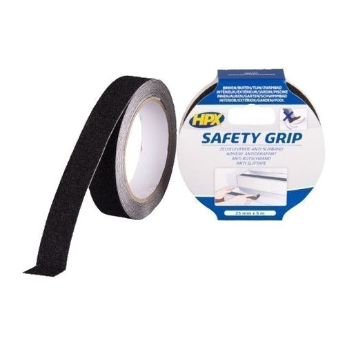 HPX Safety Grip Anti-Slip Tape, Black, 5m x 25mm