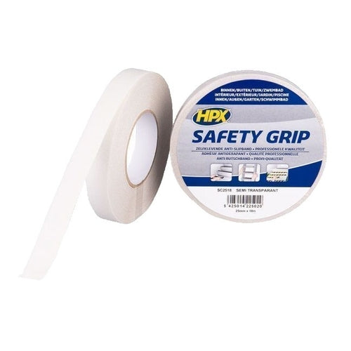 HPX Safety Grip Anti-Slip Tape, Semi-Transparent, 18m x 25mm