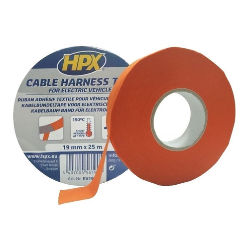 HPX Cable Harness Tape for Electric Car, Orange, 25m x 19mm