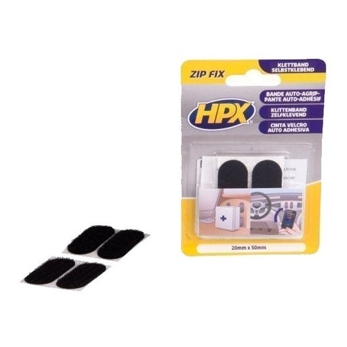 HPX Zip Fix Pads, Black, 20x50mm, 20Pcs