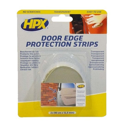 HPX Door Edge Protection Strips, Transparent, 12.5mm x 90Cm, 2Pcs
