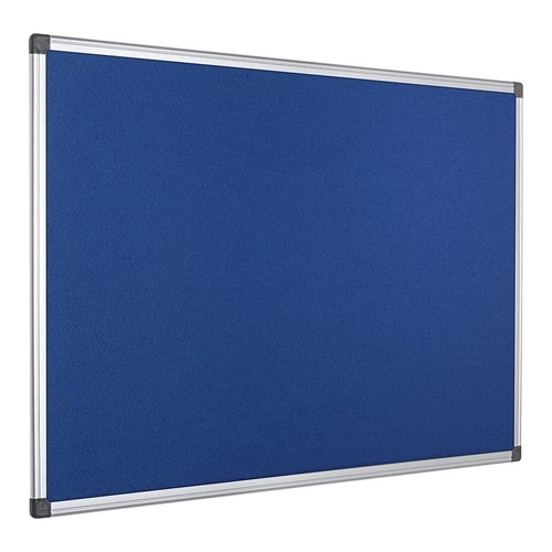 Bi-Office Felt Board, Aluminium Frame, Blue, 45x60cm