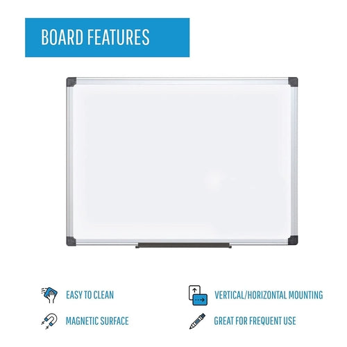 Bi-Office Whiteboard, Aluminium Frame, 45x60cm