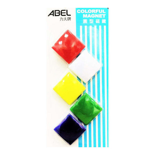 Abel Colorful Magnet Square, 25mm, Colored, Pack of 5