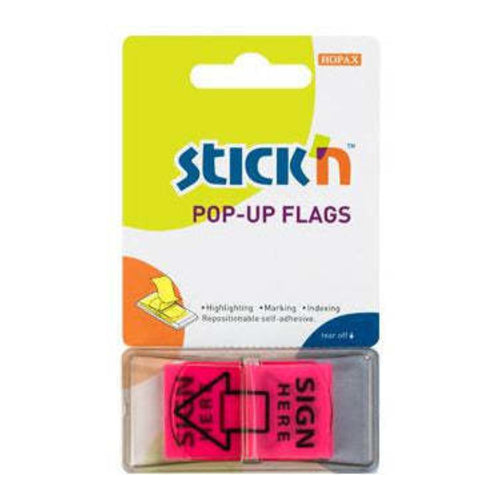 Hopax Stick'N "Sign Here" Flags, Pink