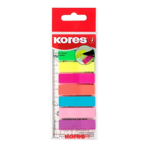Kores Notes Flag Index Strips, 12x45mm, Multicolor, 200 Labels