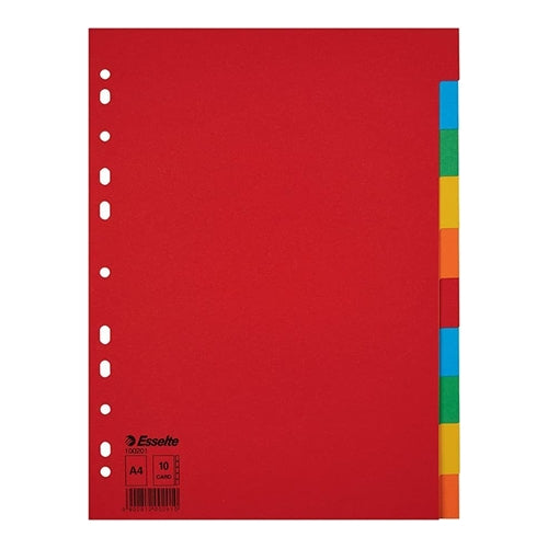 Esselte Card Dividers, 10 Colors