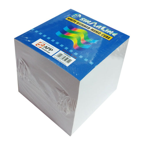 Sinarline White Gummed Note Paper, Cube, 1000 Sheets