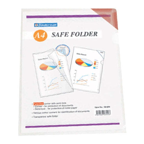 Bindermax File Sleeve  with Corner Flap, L-Shape, A4, Transparent, Pack of 100