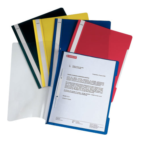 Leitz Plastic File Folder with Colored Back, Assorted Colors, Pack of 10