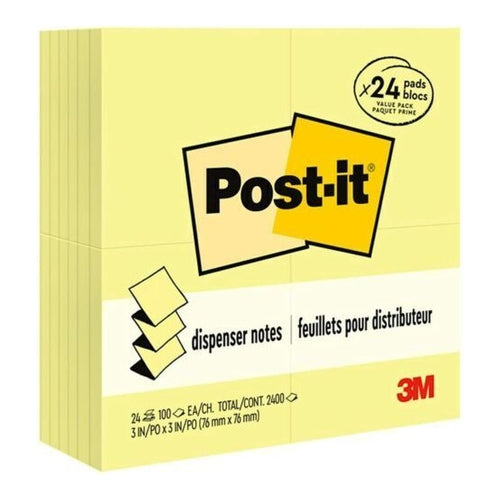 Post-it Notes 3"x3", Canacry Yellow, 100 Sheets