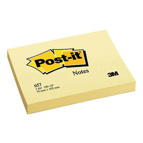 Post-it Notes 3"x4", Canacry Yellow, 100 Sheets