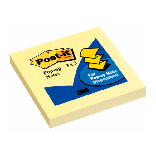 Post-it Pop-Up Notes 3"x3", Canary Yellow, 100 Sheets