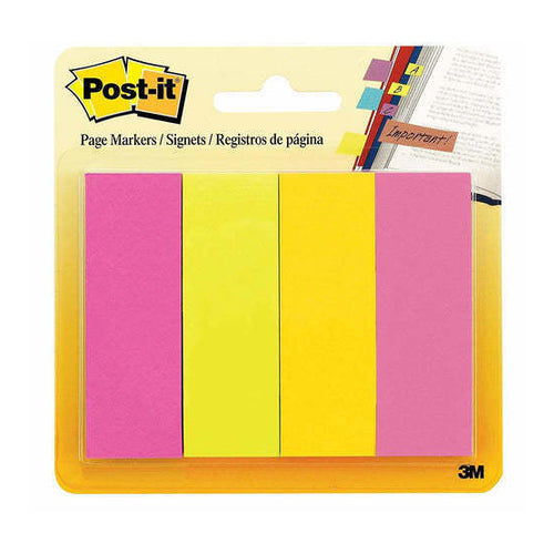 Post-it Page Markers, Assorted Colors, 12.7x44.4 mm, Pack of 4
