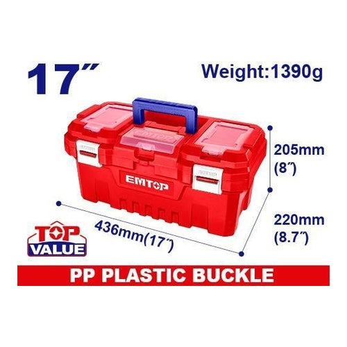 EMTOP PP Tool Box with Plastic Latch, 17", EPBX1701