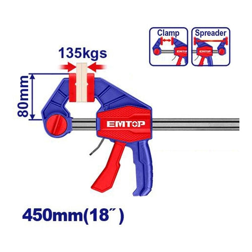 EMTOP Quick Bar Clamps, 18" (450mm), ECLPQ80181