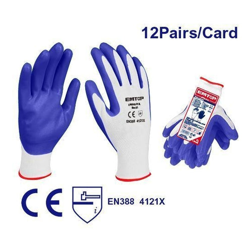 EMTOP Nitrile Gloves, XL, 12Pcs, ENGV0101XL