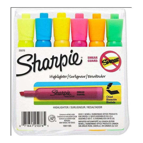 Sharpie Accent Highlighters, Wide Chiseled, Set of 6