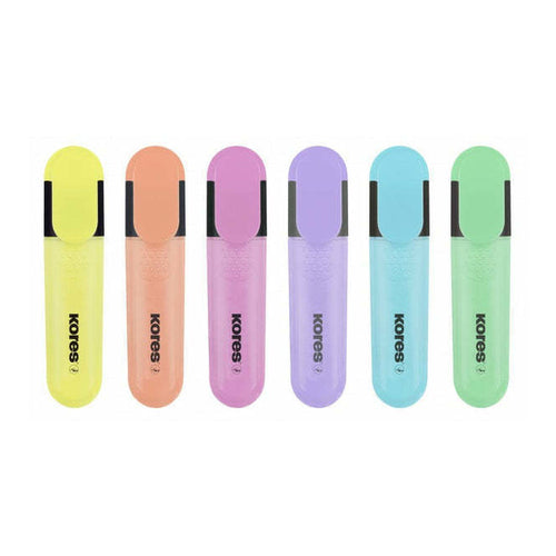 Kores Bright Liner Plus Highlighters, Set of 6