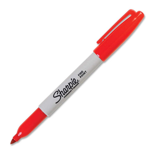 Sharpie Permanent Markers, Fine Point, Red