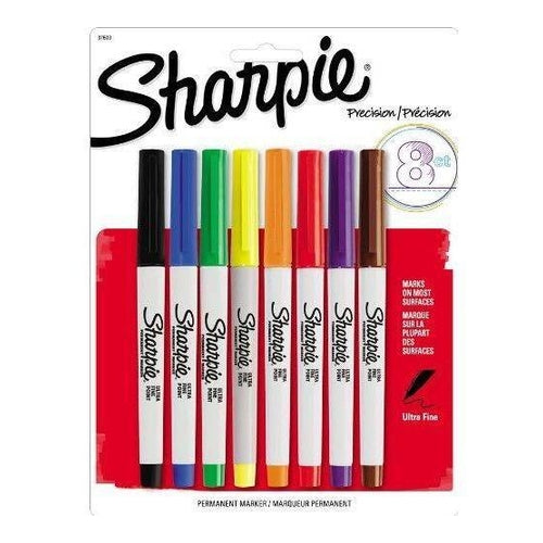 Sharpie Permanent Markers, Ultra Fine Point, Set of 8