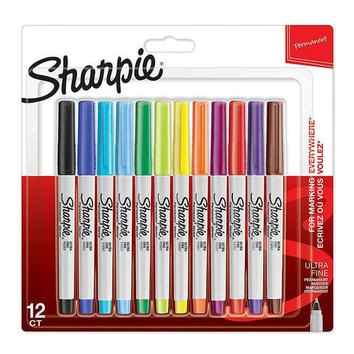 Sharpie Permanent Markers, Ultra Fine Point, Set of 12