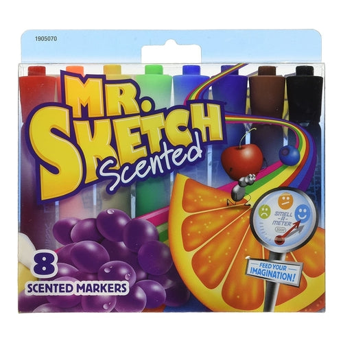 Mr. Sketch Washable Scented Markers, Chisel-Tip, Assorted Colors, Set of 8