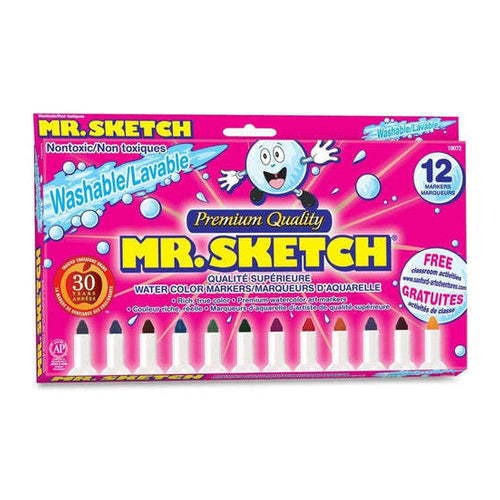 Mr. Sketch Washable Markers, Fine Point, Assorted Colors, Set of 12