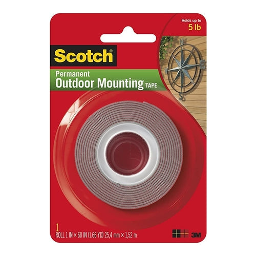 3M Scotch Permanent Outdoor Mounting Tape, 1.52m x 25.4mm