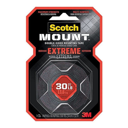 3M Scotch Extreme Mounting Tape, 1.52m x 25.4mm, Black