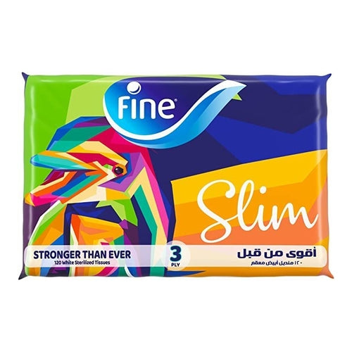 Fine Slim Facial Tissues, 60 Sheets x 3Ply, Pack of 2