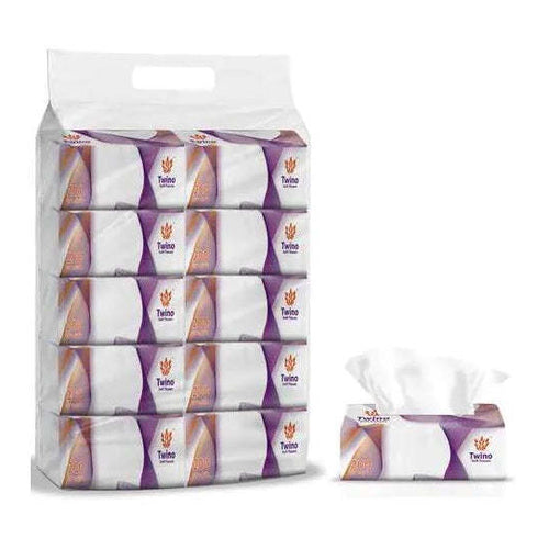 Twino Facial Tissues, 200 Sheets x 1Ply, Pack of 10