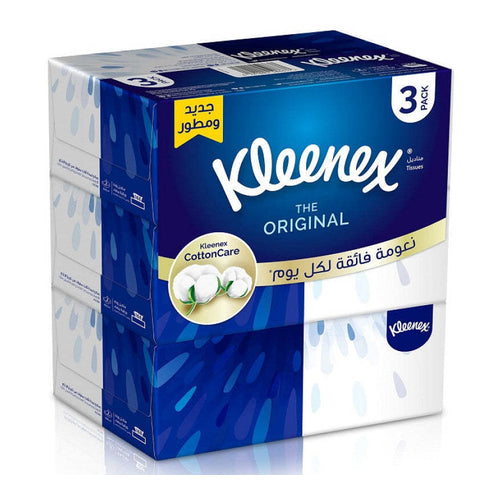 Kleenex The Original Facial Tissue, 168 Sheets x 2Ply, Pack of 3