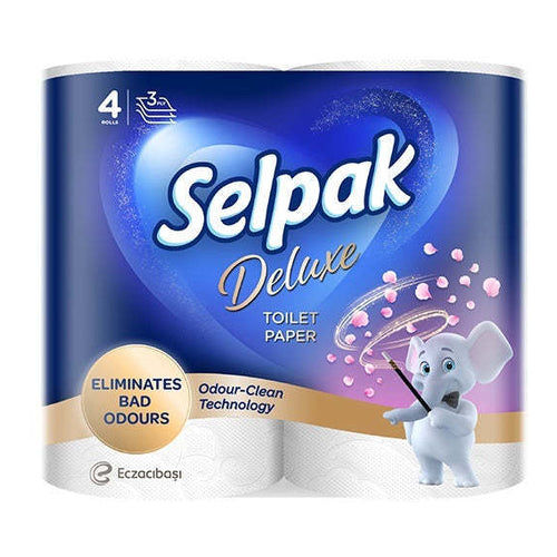 Selpak Deluxe Toilet Papers, 3Ply, Pack of 4 Rolls