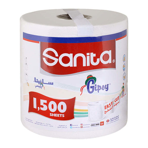 Sanita Gipsy Mega Roll Kitchen Paper Towels, 1500 Sheets