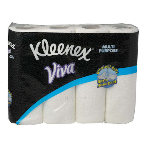 Kleenex Viva Kitchen Paper Towels, 56 Sheets x 2Ply, Pack of 4 Rolls