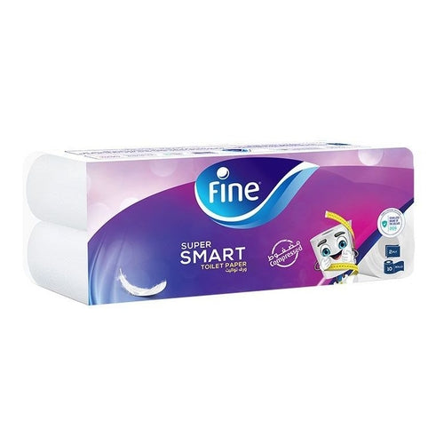 Fine Super Smart Toilet Papers, 2Ply, Pack of 10 Rolls