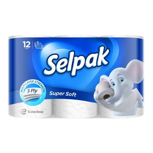 Selpak Super Soft Toilet Papers, 3Ply, Pack of 12 rolls