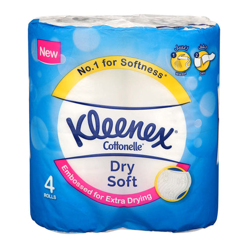 Kleenex Dry Soft Toilet Papers, .200 Sheets x 2Ply, Pack of 4 Rolls