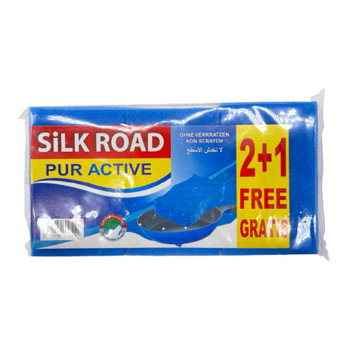 Silk Road PUR Active Sponge Scourer, 3Pcs