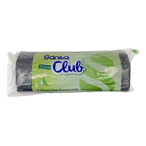 Sanita Club S-Shape Trash Bags, Eco Friendly, 12 Bags, 114L