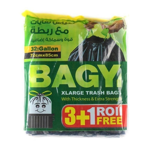 Bagy Tie Trash Bags, Extra Strong, 58x72cm, 32Gal, 4 Rolls