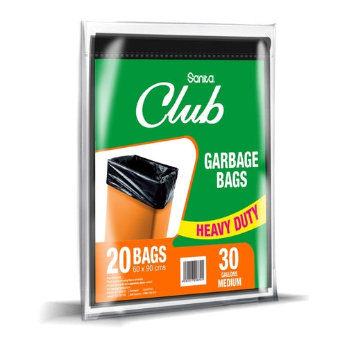 Sanita Club Heavy Duty Trash Bags, 20 Bgas, 30Gal