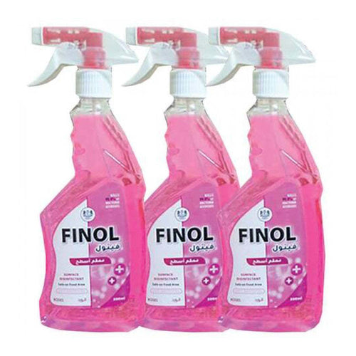 Finol Surface Disinfectant Spary, Rose, 500ml, Pack of 3