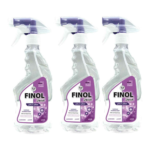 Finol Surface Disinfectant Spary, Lavander, 500ml, Pack of 3